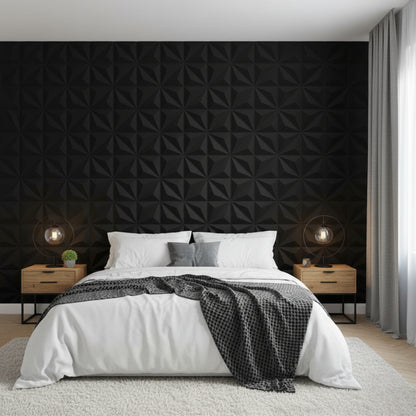 Black Crystal Design 3D Wall Panel Front View-2