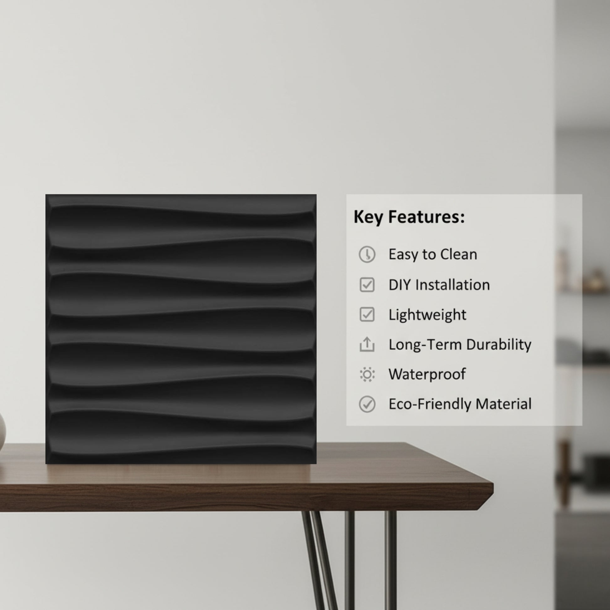 Black 3D Wall Panels Dune Design