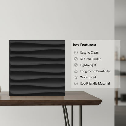 Black 3D Wall Panels Dune Design