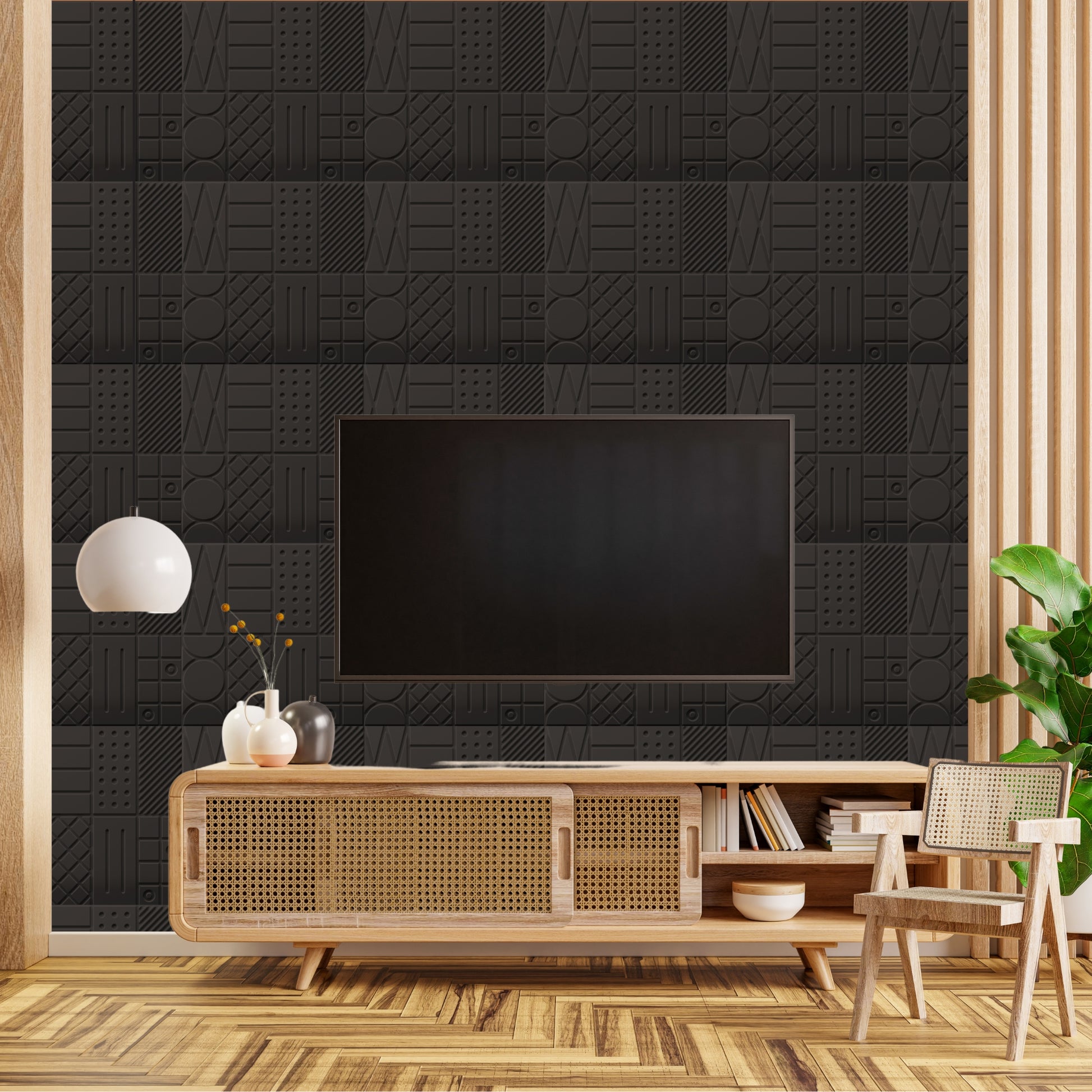 Black Self Adhesive Panels Square Design