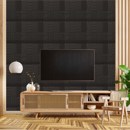 Black Self Adhesive Panels Square Design