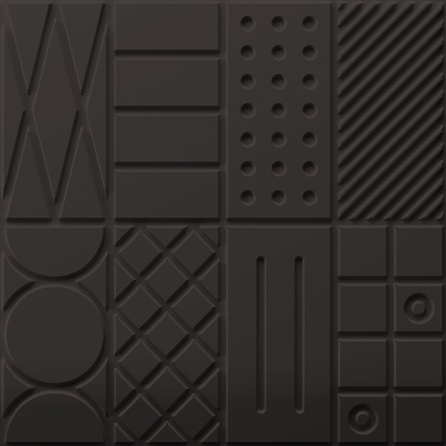Black Self Adhesive Panels Square Design
