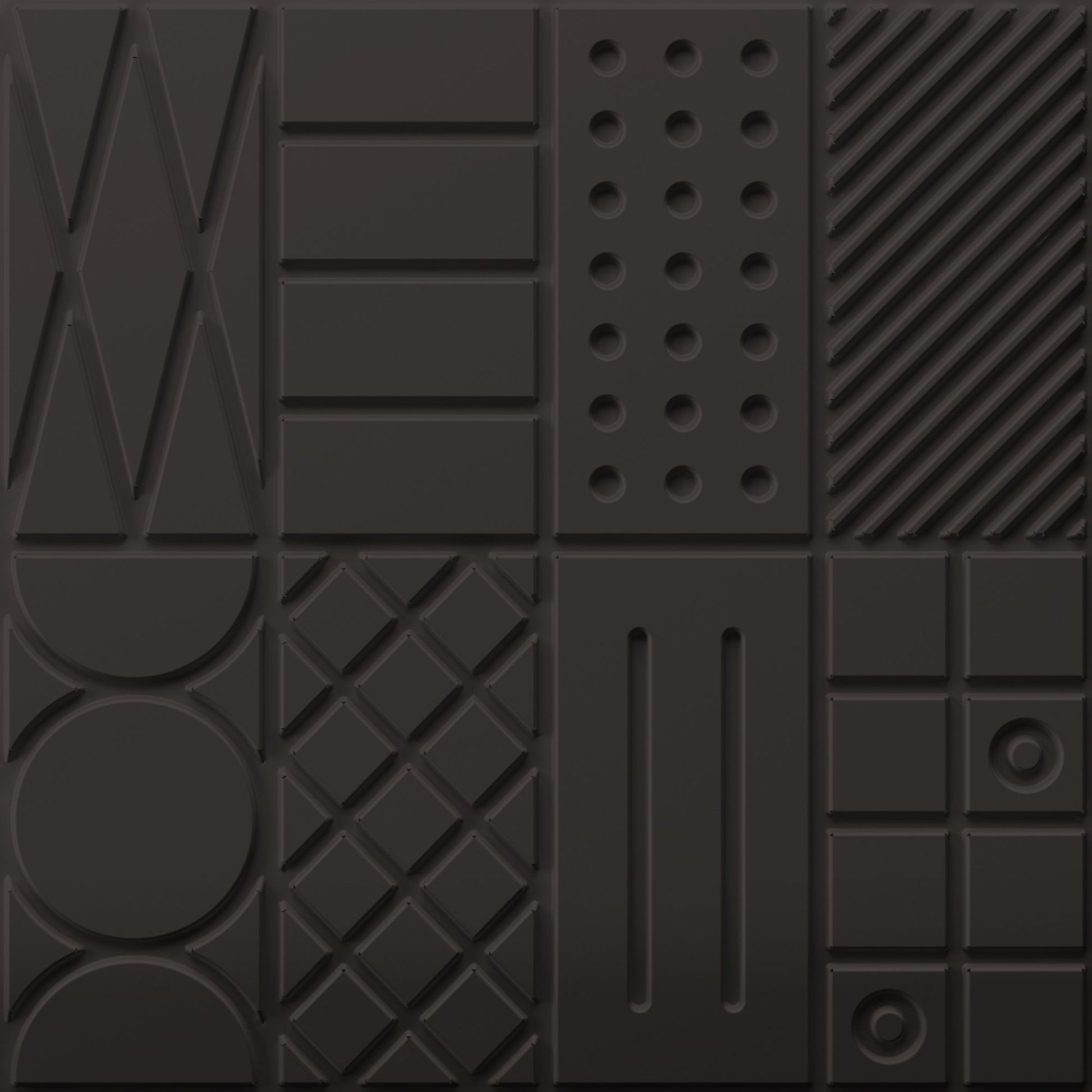 Black Self Adhesive Panels Square Design