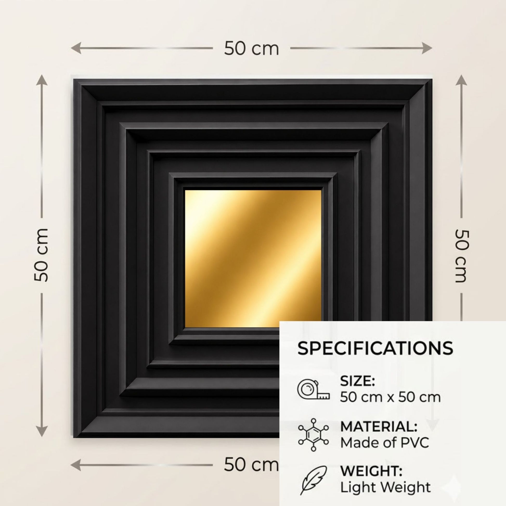 Black Gold Accent Design Acrylic 3D Wall Panel-4