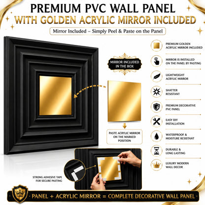 Black Gold Accent Design Acrylic 3D Wall Panel-6