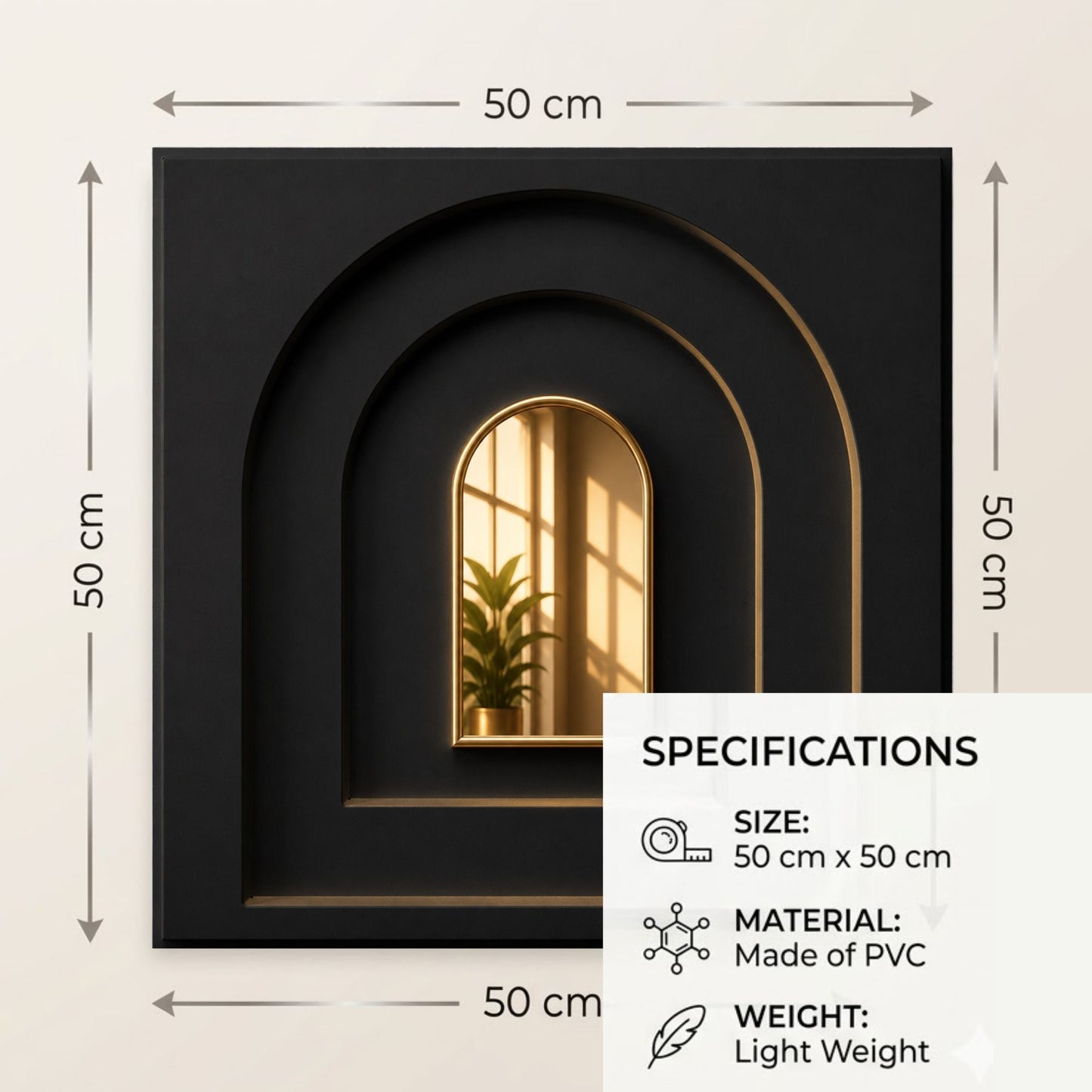 Black Gold Archi Design Acrylic 3D Wall Panel-2