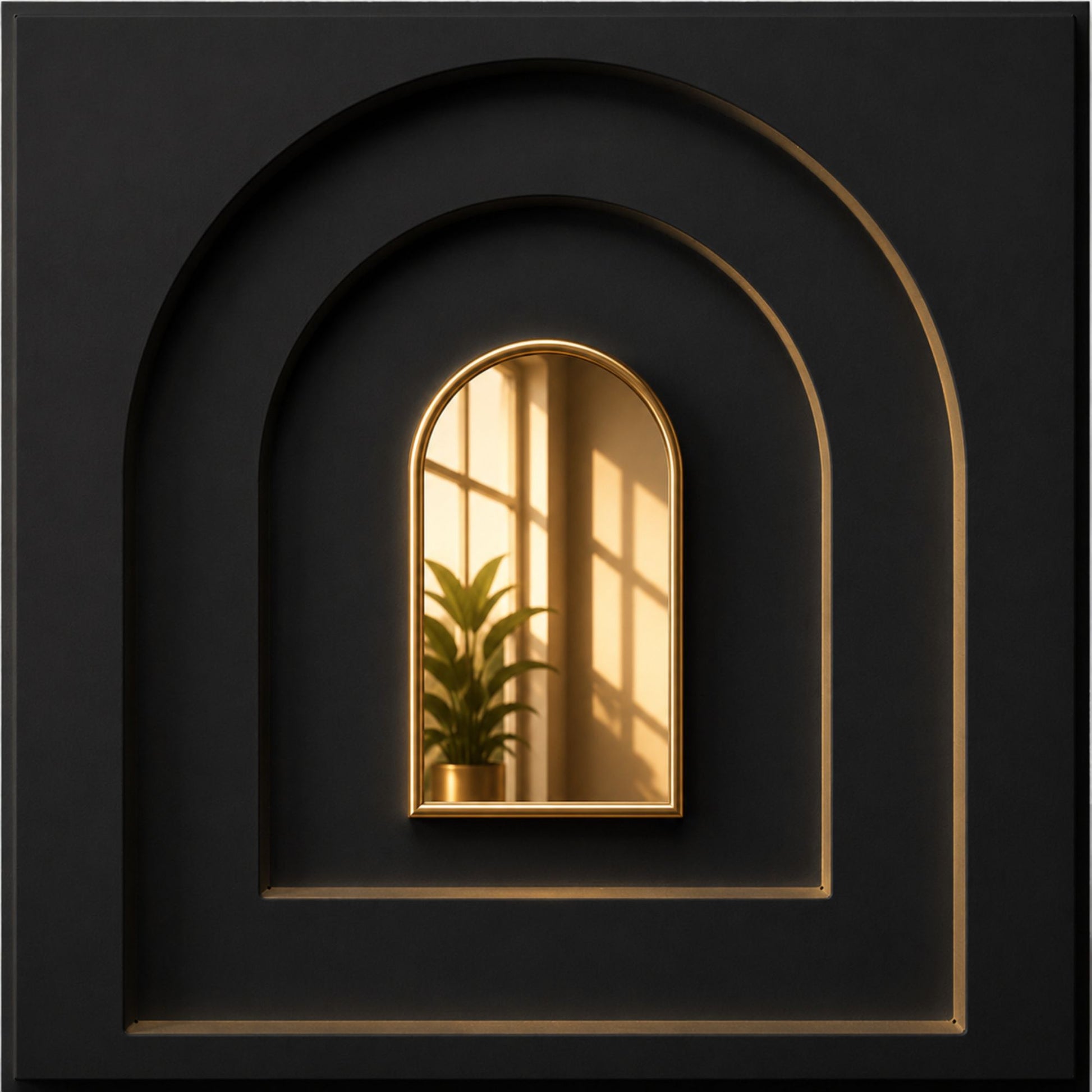 Black Gold Archi Design Acrylic 3D Wall Panel