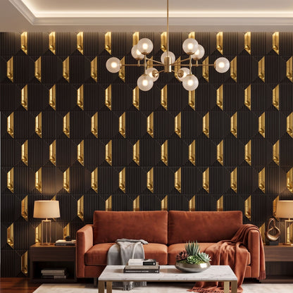 Black Gold Artisan Design Acrylic 3D Wall Panel-3