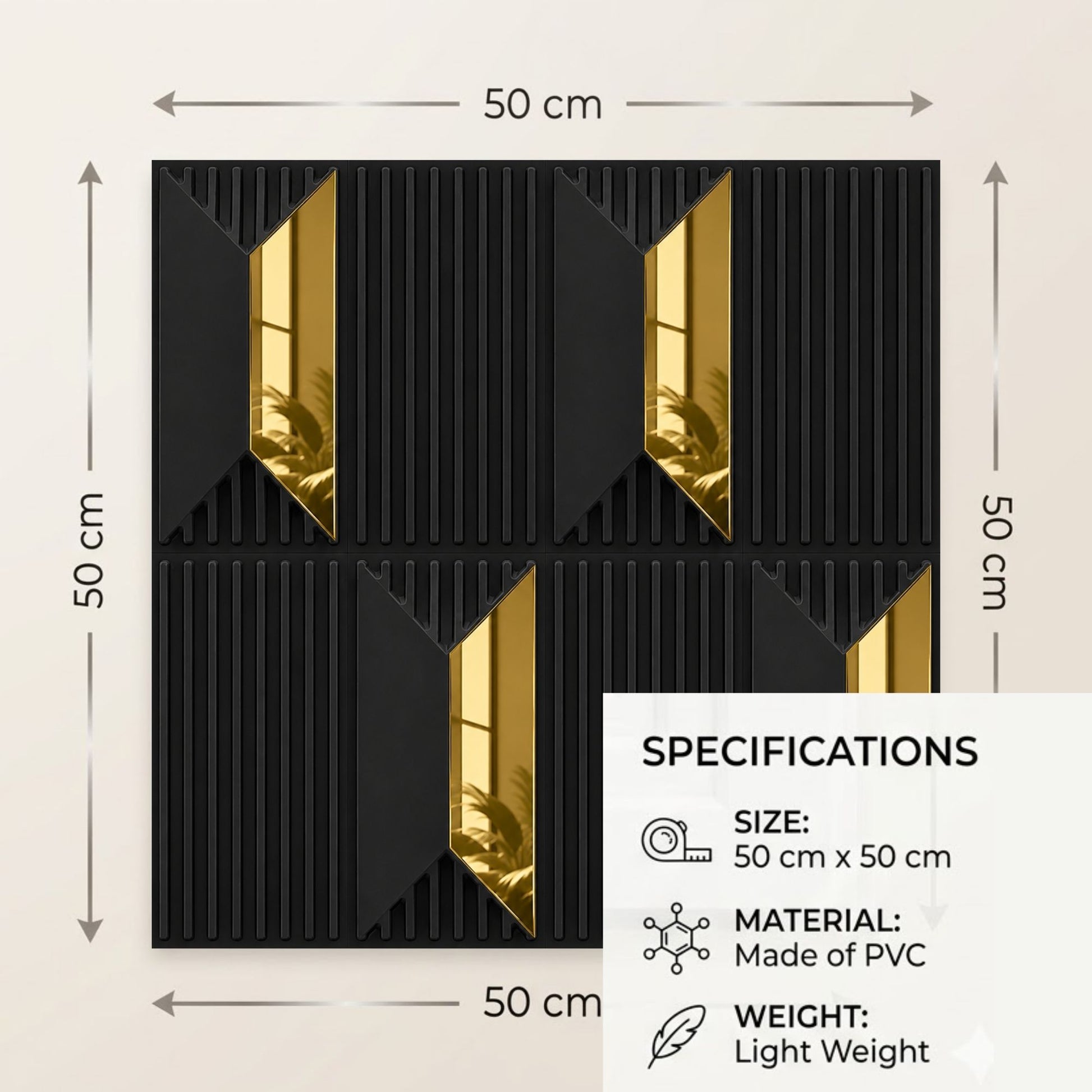 Black Gold Artisan Design Acrylic 3D Wall Panel-6