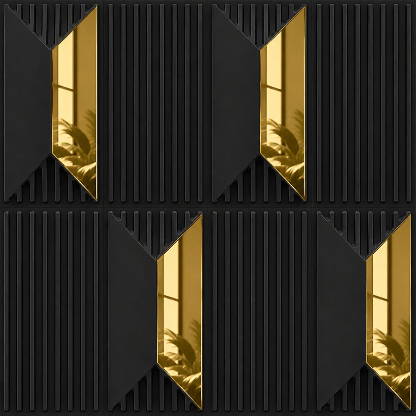Black Gold Artisan Design Acrylic 3D Wall Panel