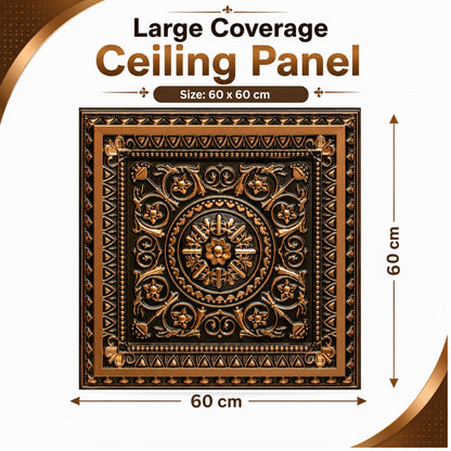 Black Gold Rajwada Design 3D ceiling Panel-4