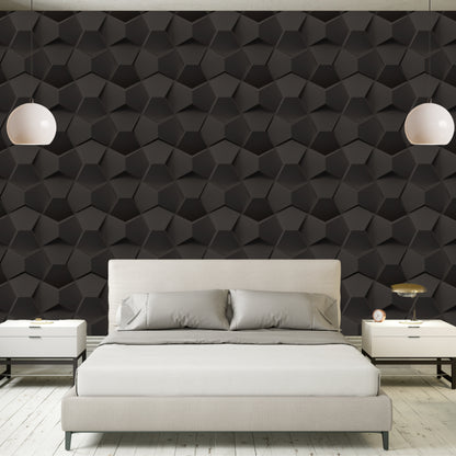 black 3D Wall Panels Small Diamond Design