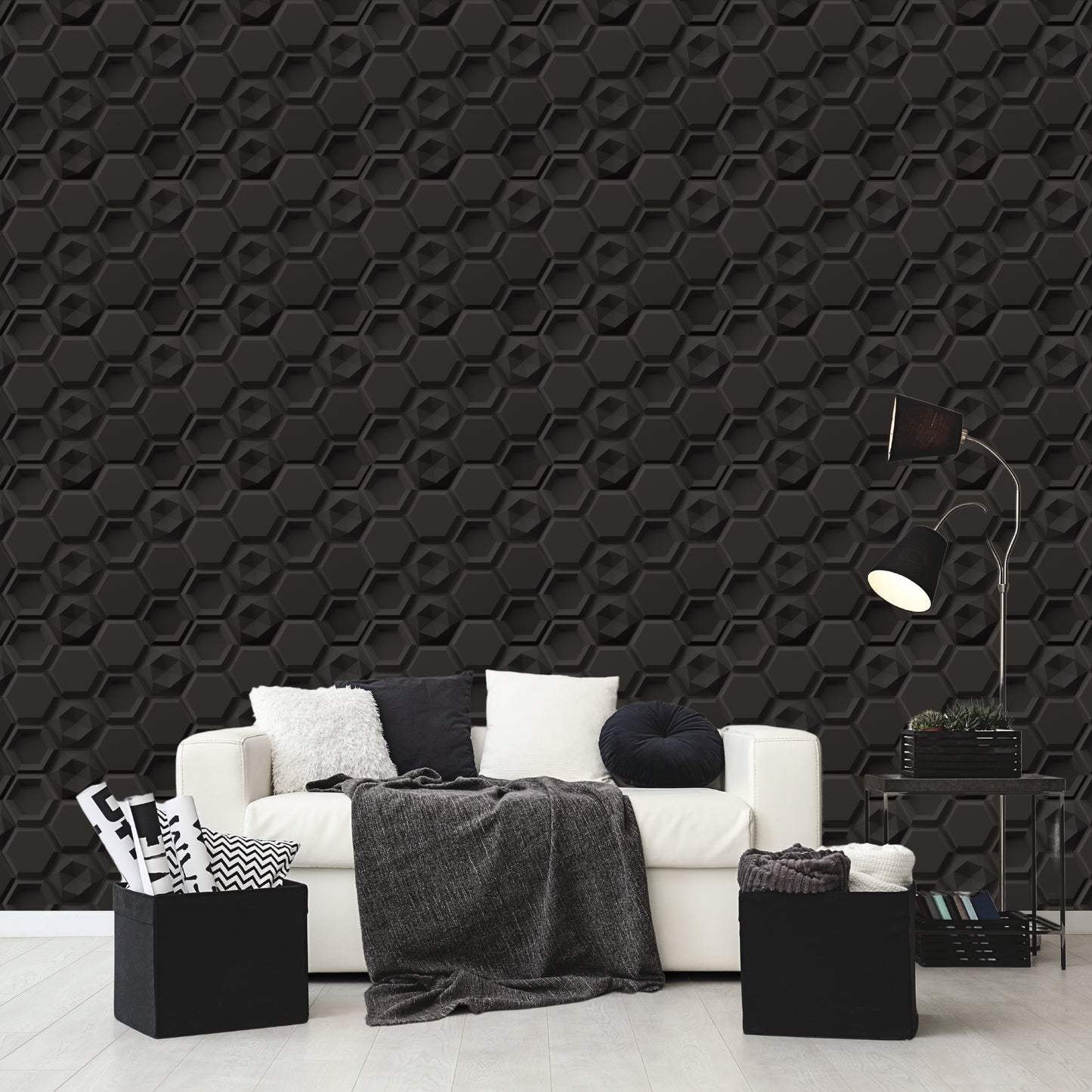 3D Wall Panels - Hexagon Design 43X45 cm