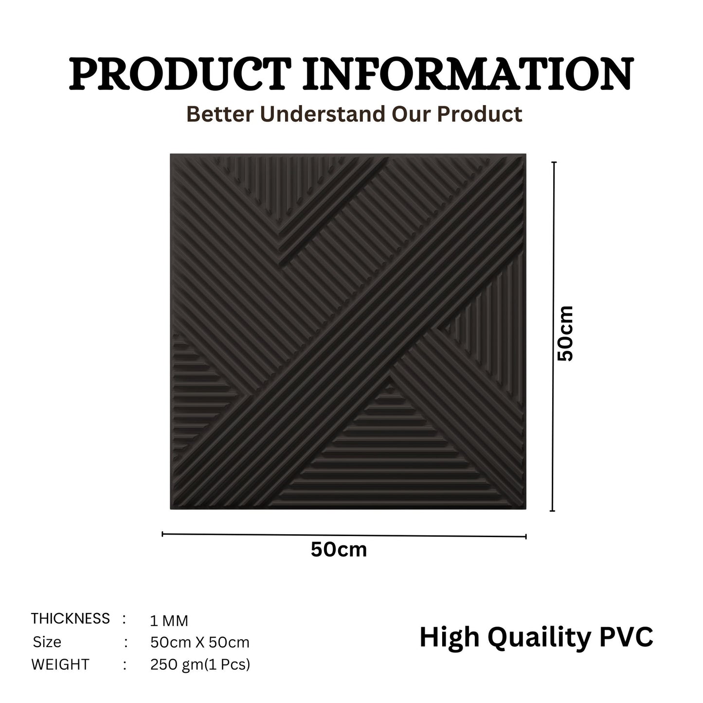 Black Self Adhesive Panels Line Abstract Design