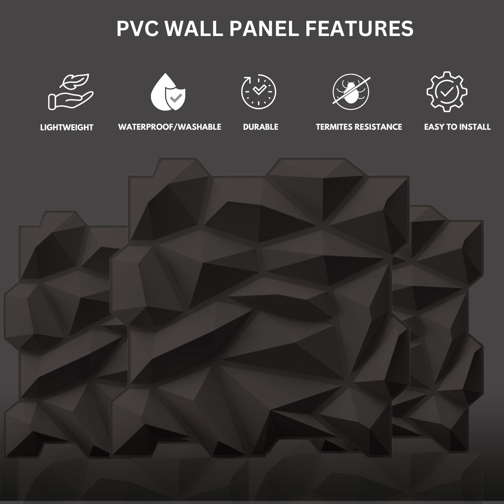 Black Matt_Diamond_Design_3D_Wall_Panel_View-3