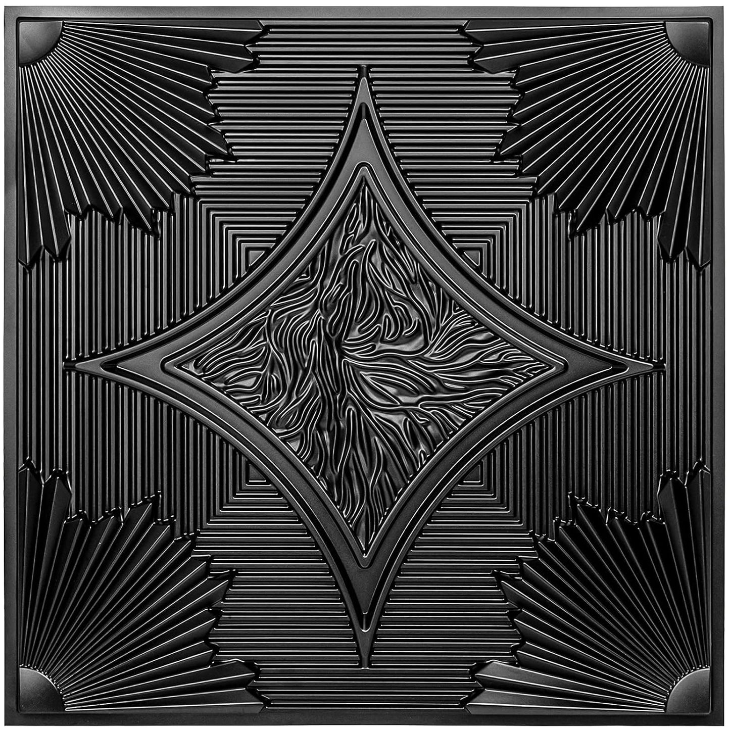 Black Wainscoting Design 3D Ceiling Panel