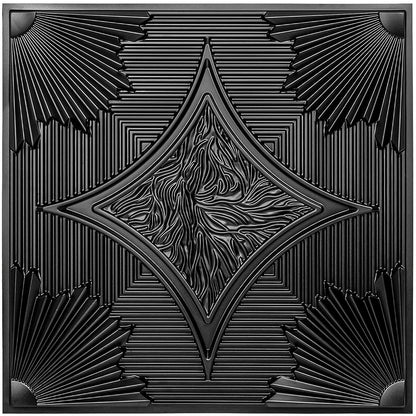 Black Wainscoting Design 3D Ceiling Panel