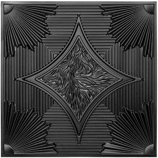 Black Wainscoting Design 3D Ceiling Panel