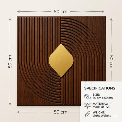 Black Wood 3D Wall Panels Curve Line Design
