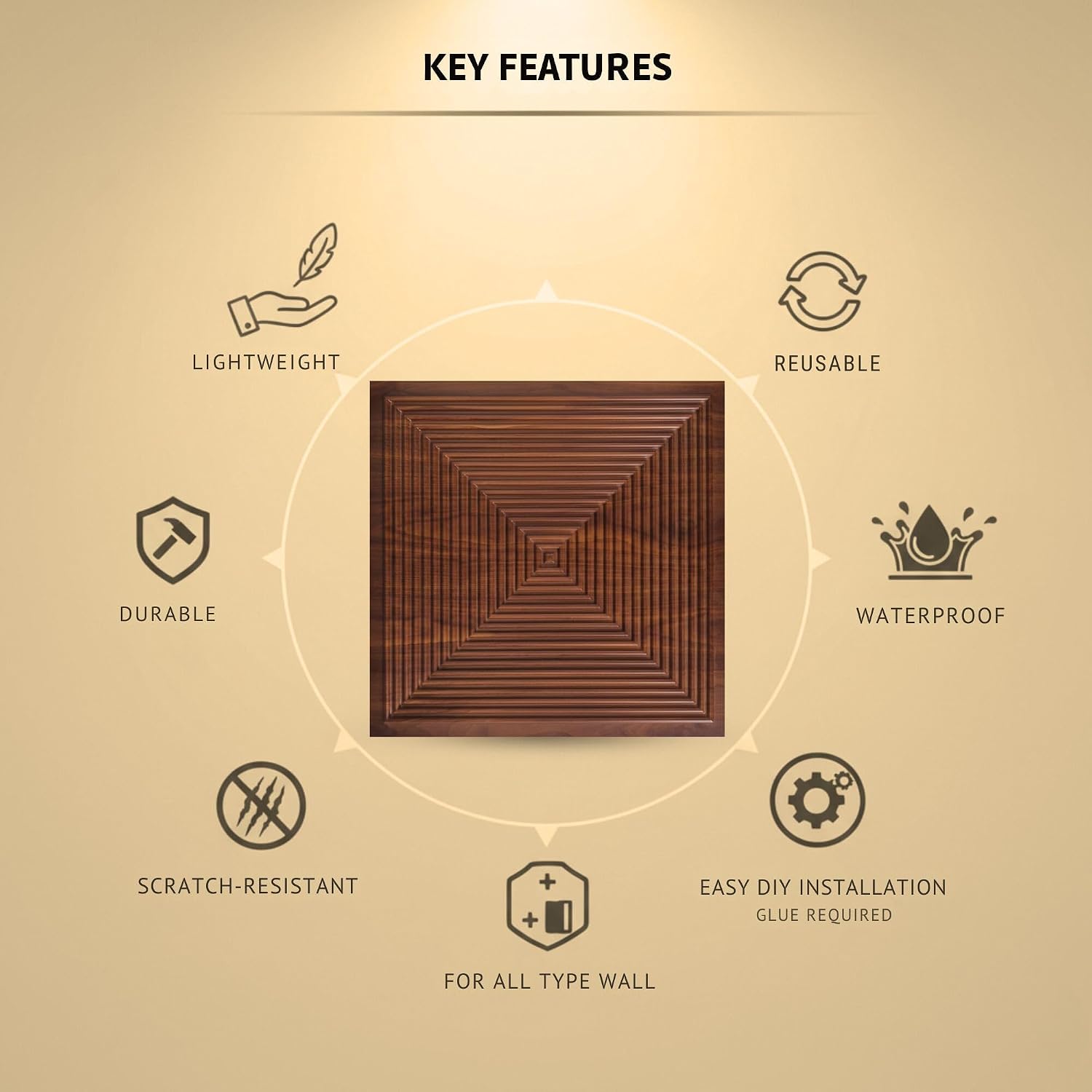 Black Wood Pyramid Design 3D Wall Panel-2
