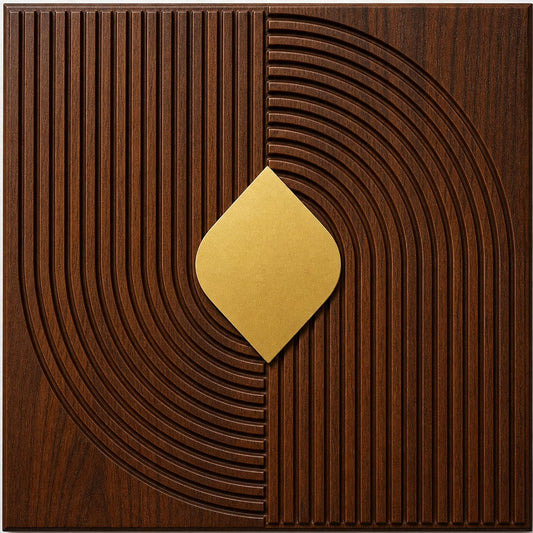 Black Wood Self Adhesive Panels Curve Line Design
