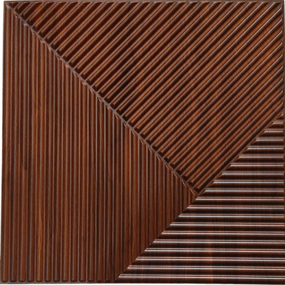 Black Wood 3D Wall Panels Stripe Design