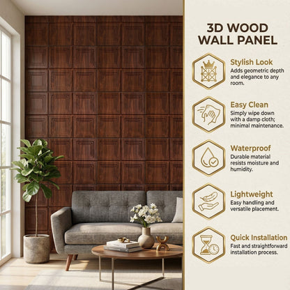 Blackwood Square Box Design 3D Wall Panel-2