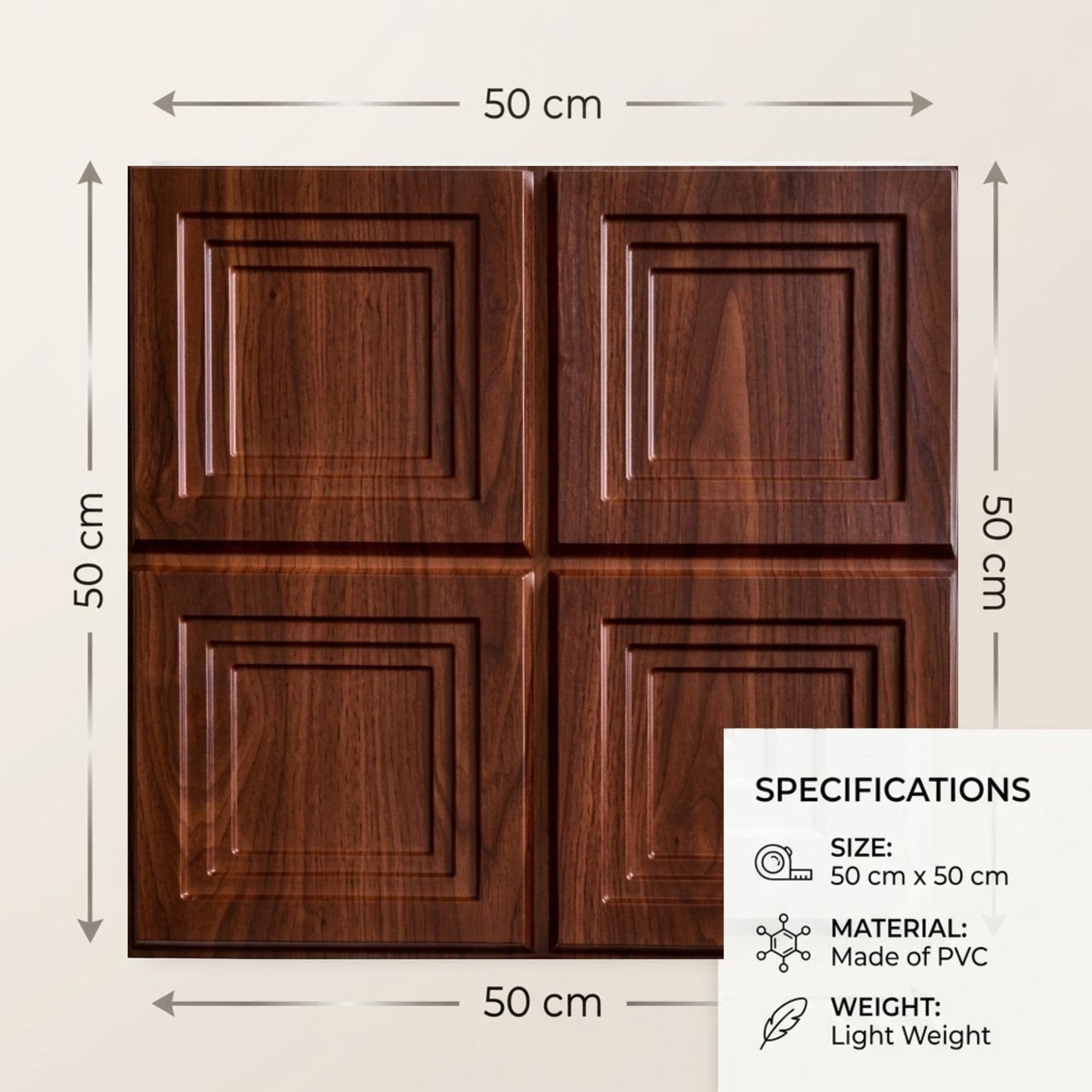 Blackwood Square Box Design 3D Wall Panel-4