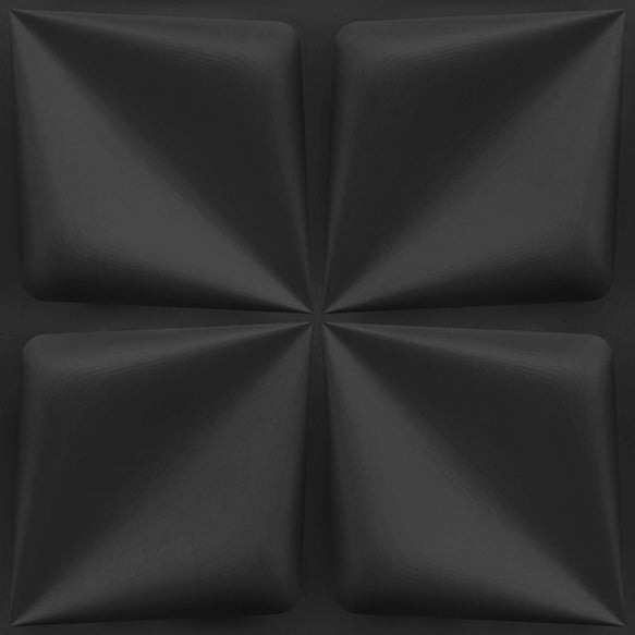 Matt Black Bloom Design 3D Wall Panel View-1