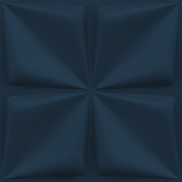 Navy Blue Bloom Design 3D Wall Panel View