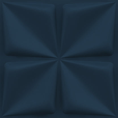 Navy Blue Bloom Design 3D Wall Panel View