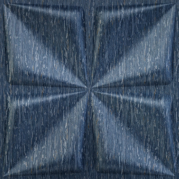 Electric Blue Bloom Design 3D Wall Panel View