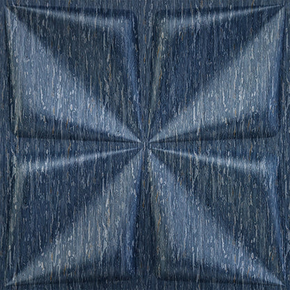Electric Blue Bloom Design 3D Wall Panel View