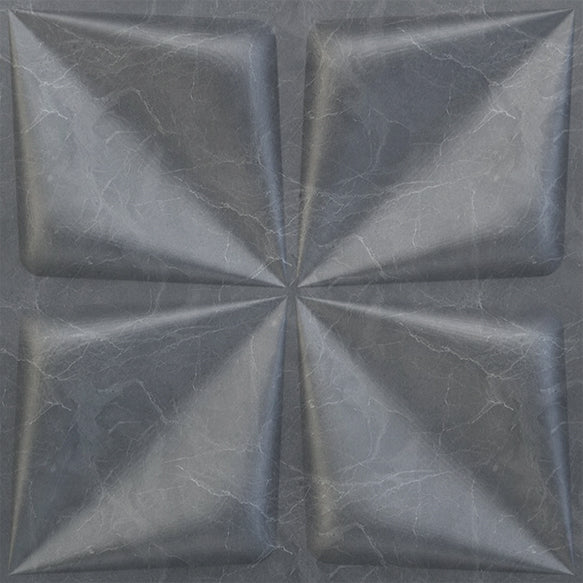 Gray Marble Bloom Design 3D Wall Panel View