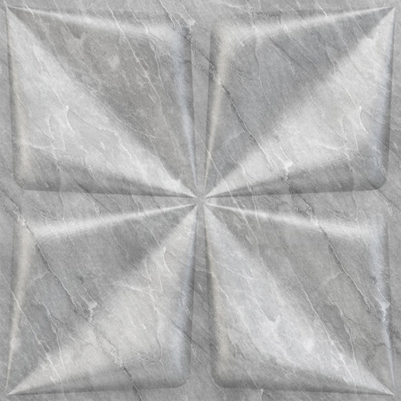 White Marble Bloom Design 3D Wall Panel View