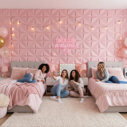 Blush Pink Bloom Design 3D Wall Panel View-1