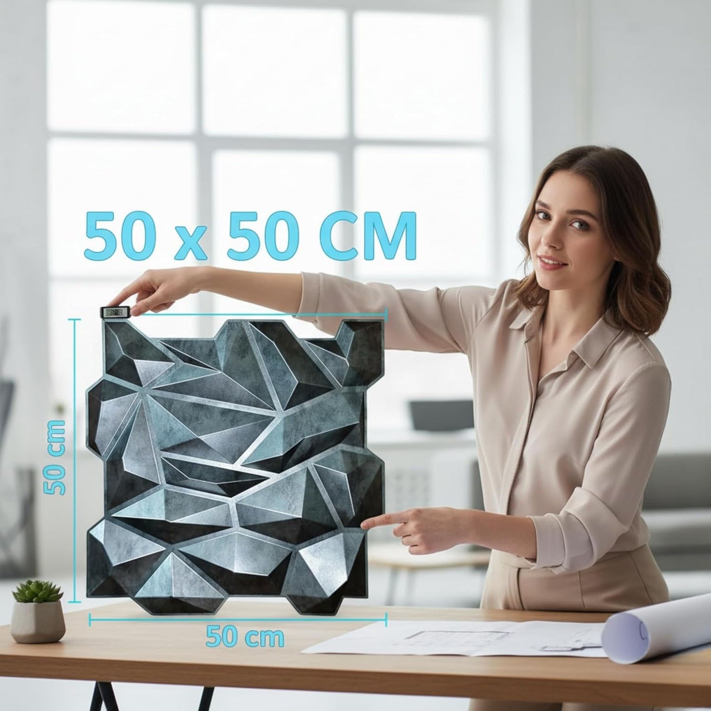 Bronze Rust_Diamond_Design_3D_Wall_Panel_View-3