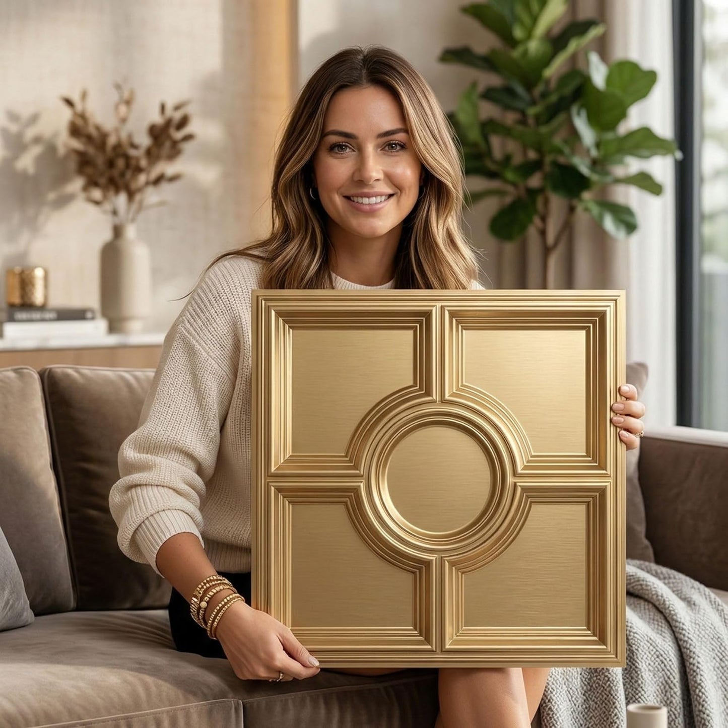 Modern PVC False Ceiling 60x60 cm - 4 Sq Ft Coverage- Royal Finish