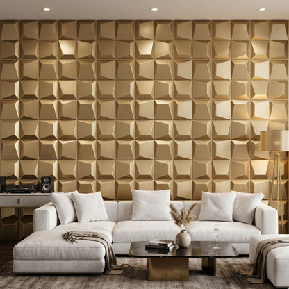 Champagne Gold 3D Wall Panels Cube Design-2