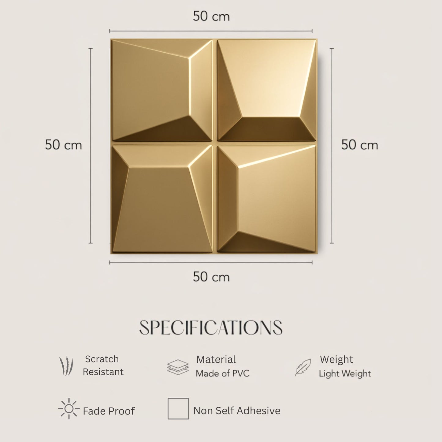 Champagne Gold 3D Wall Panels Cube Design-3