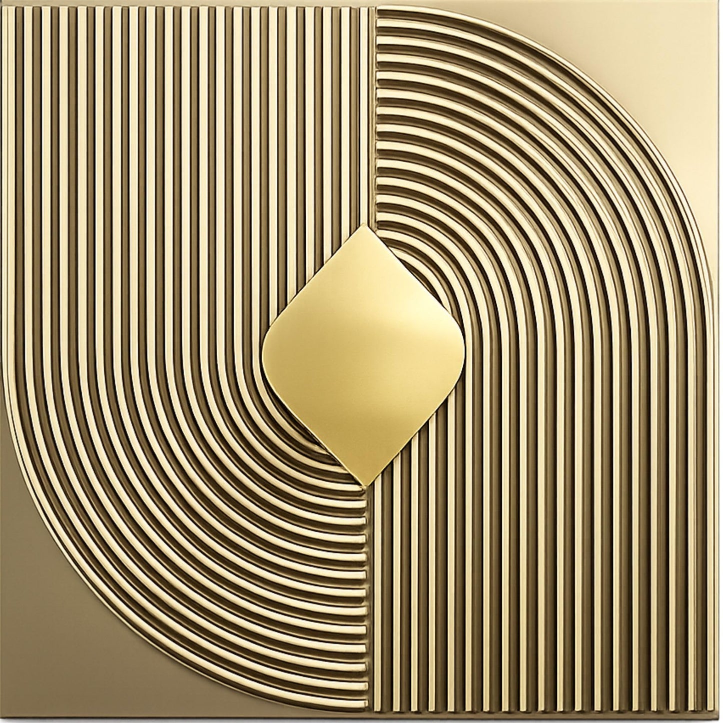 Champagne Gold 3D Wall Panels Curve Line Design
