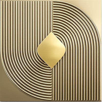 Champagne Gold 3D Wall Panels Curve Line Design
