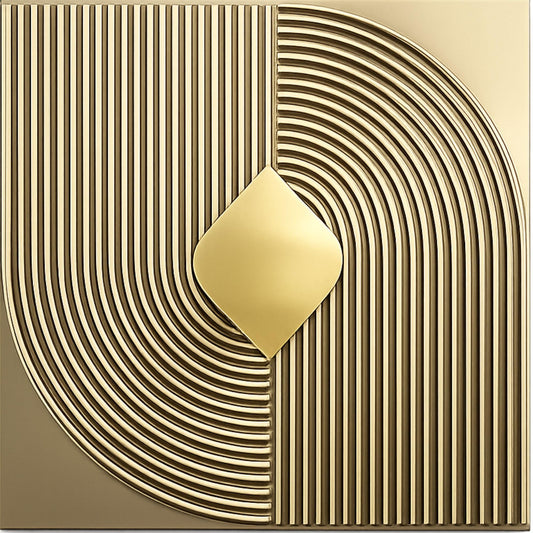Champagne Gold 3D Wall Panels Curve Line Design

