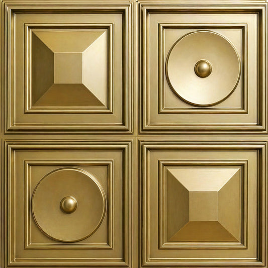 Champagne Gold 3D Wall Panels Dome Design
