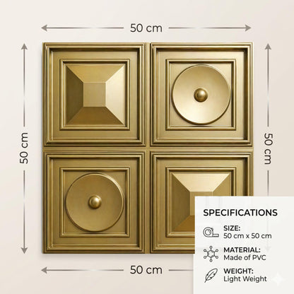 Champagne Gold 3D Wall Panels Dome Design

