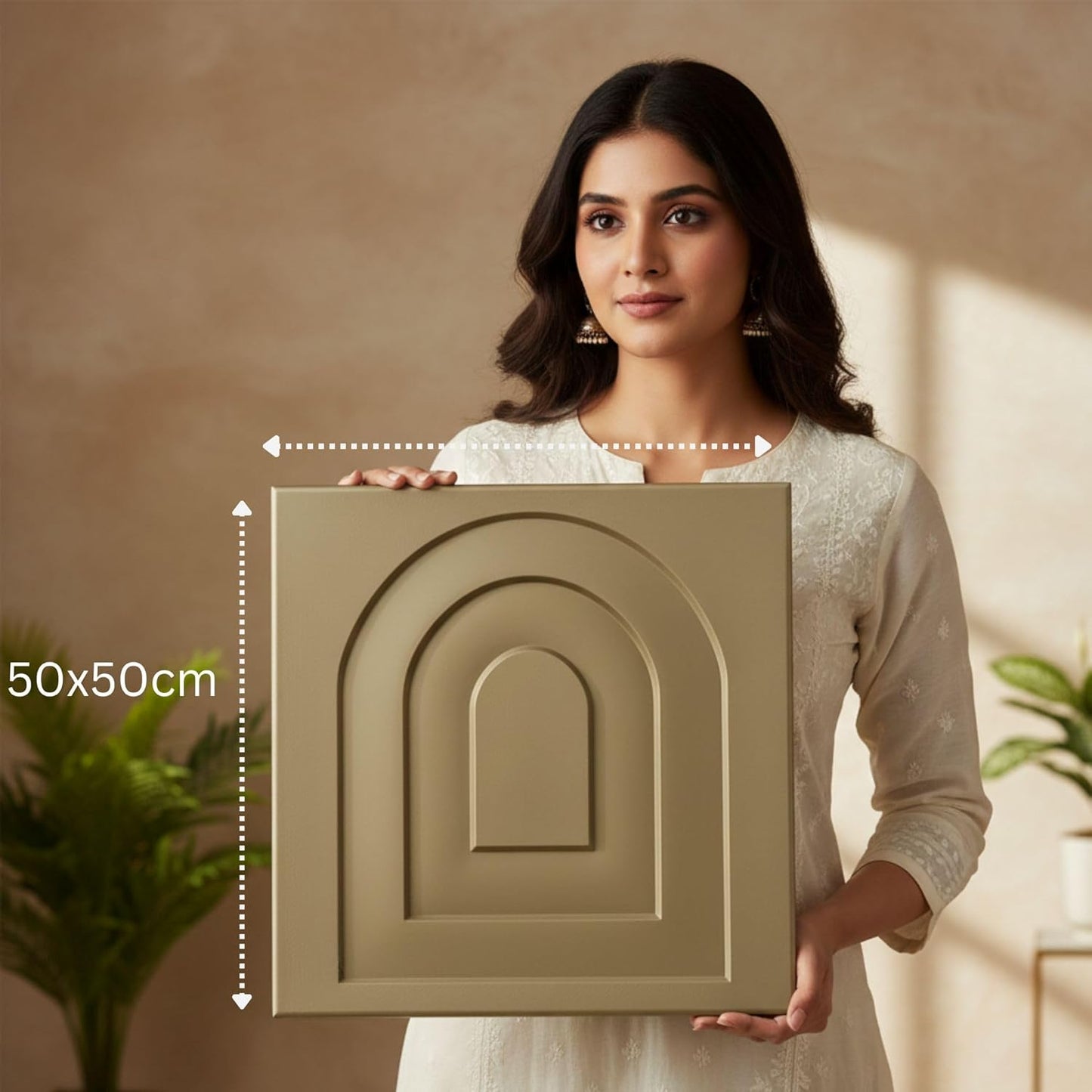 Champagne Gold Archi Design 3D Wall Panel-2