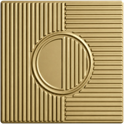 Champagne Gold Fluted Circle Design 3D Wall Panel