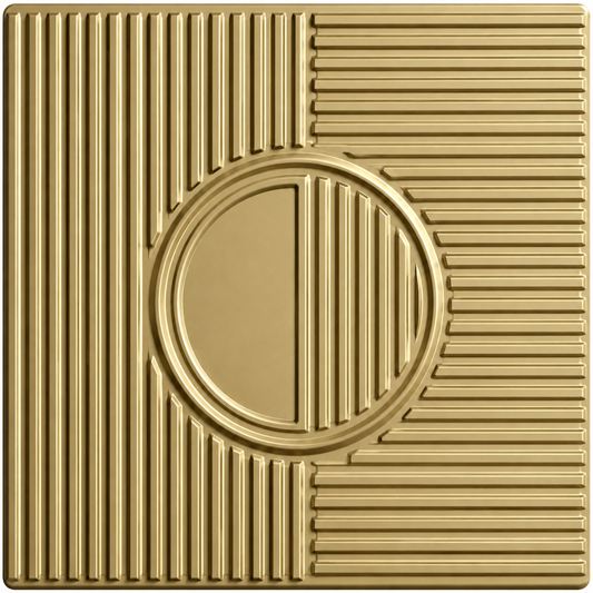 Champagne Gold Fluted Circle Design 3D Wall Panel