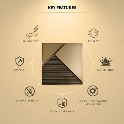 Champagne Gold Fluted Design 3D Wall Panel-3