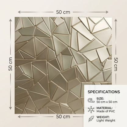 Champagne Gold Geometric Design 3D Wall Panel-5